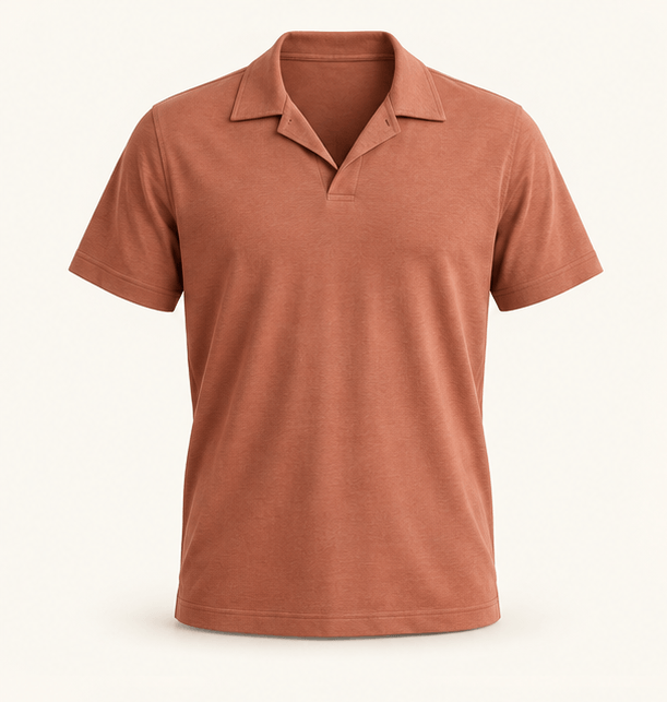 Captiva Relaxed Polo in Terracotta, front view