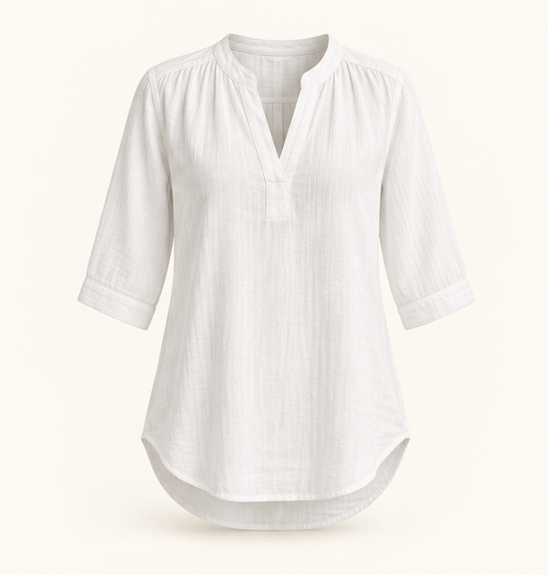 Coconut Grove Tunic in White, front view