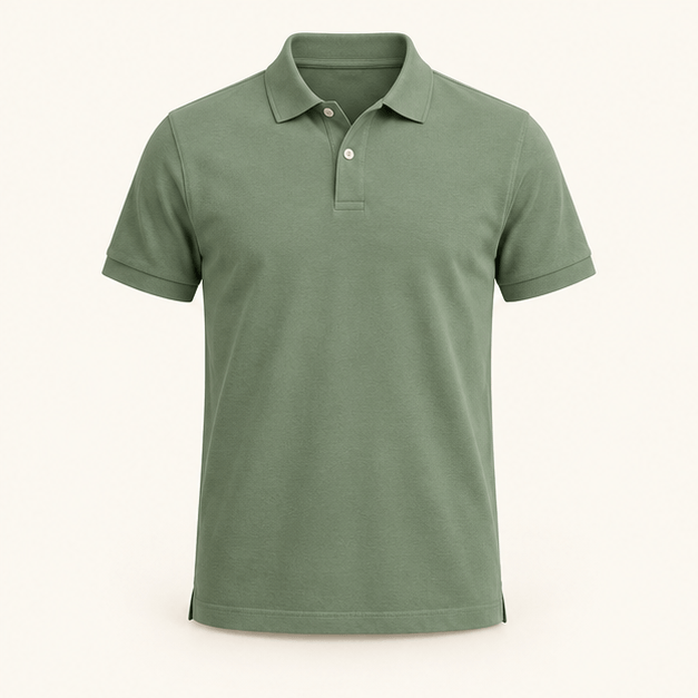 Harbour Piqué Polo in Palm, front view