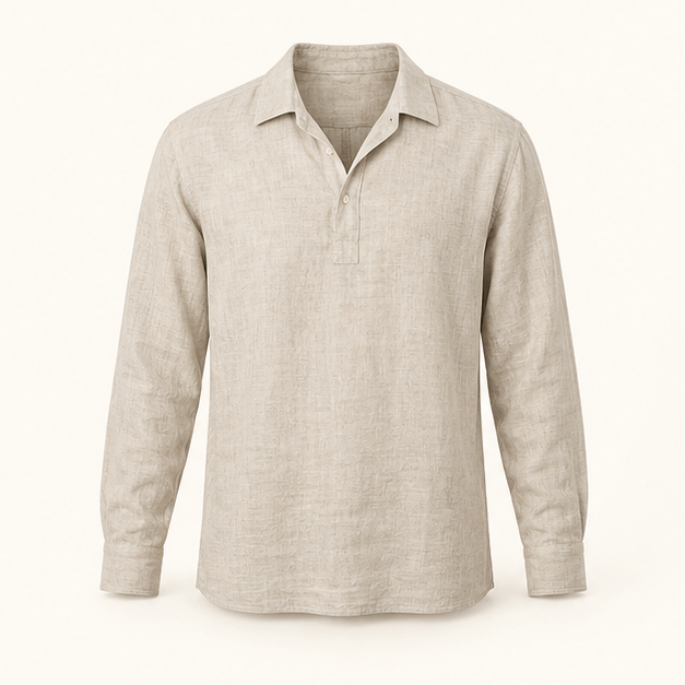 Suncoast Linen Pullover in Oat, front view