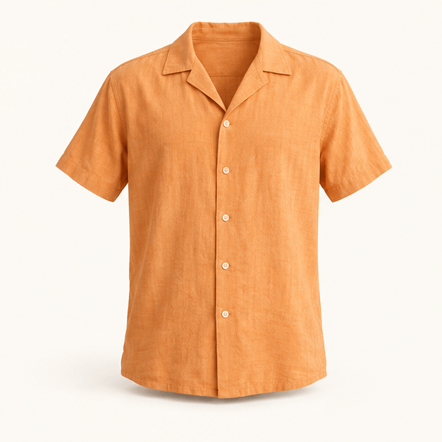 Sunset Camp Shirt in Mango, front view