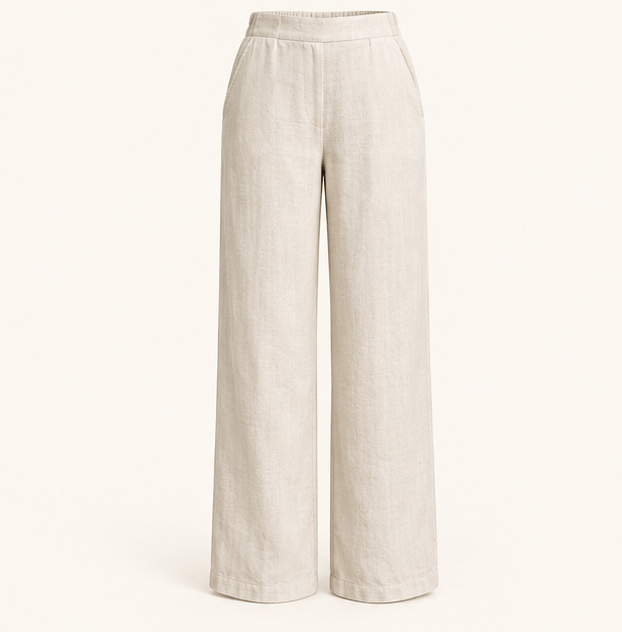 Sunwashed Linen Pant in Ivory, front view
